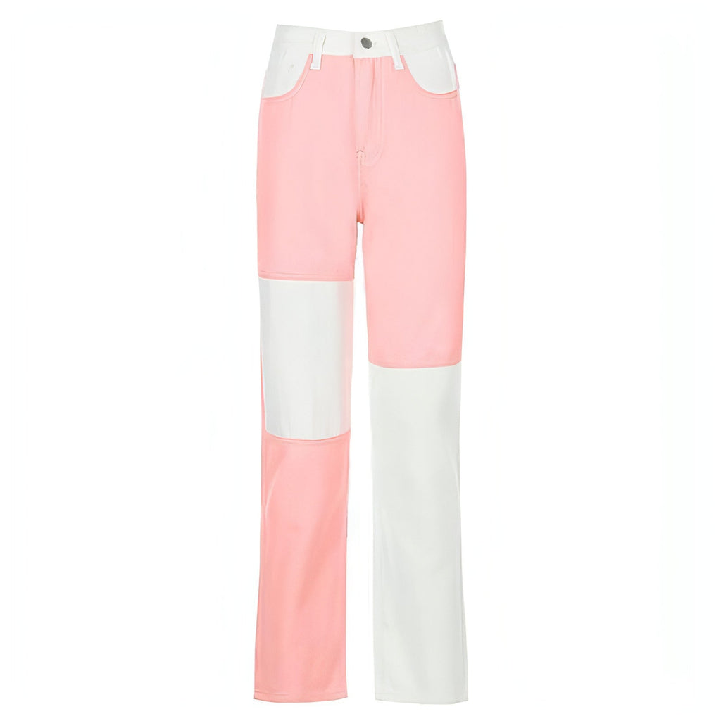 DenimDare™ Stitching High-rise Straight-leg Jeans Women