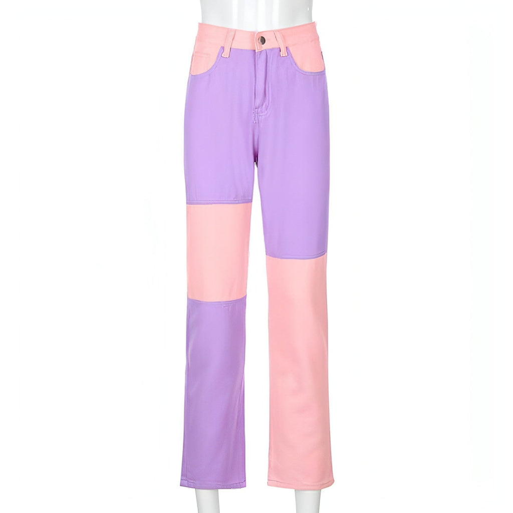 DenimDare™ Stitching High-rise Straight-leg Jeans Women