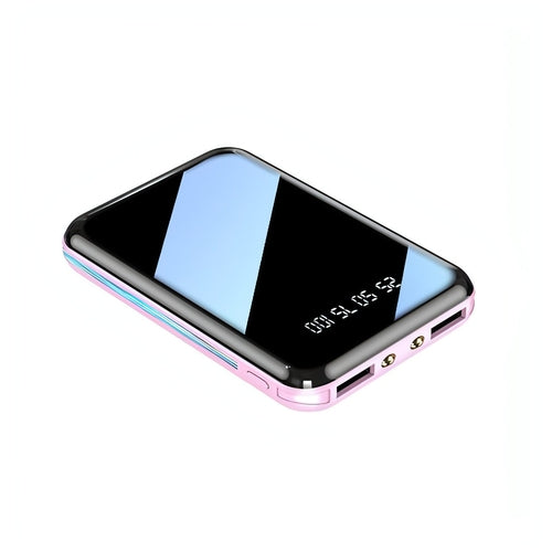 Carmine Juneberry VoltMate 30000mAh mini power bank with USB port for mobile and laptop charging, compact portable design.