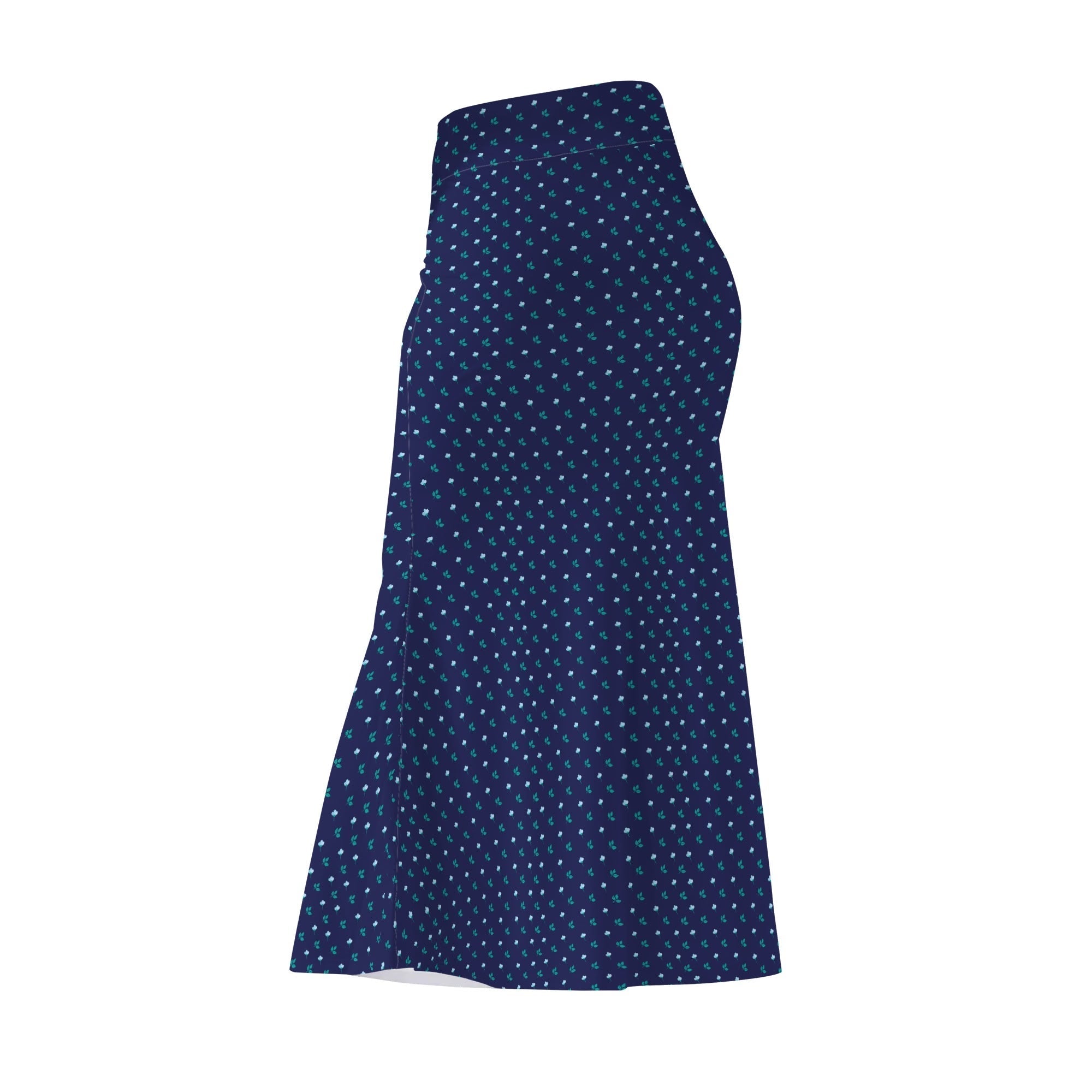 Blue Womens Wrap Fishtail Long Skirt