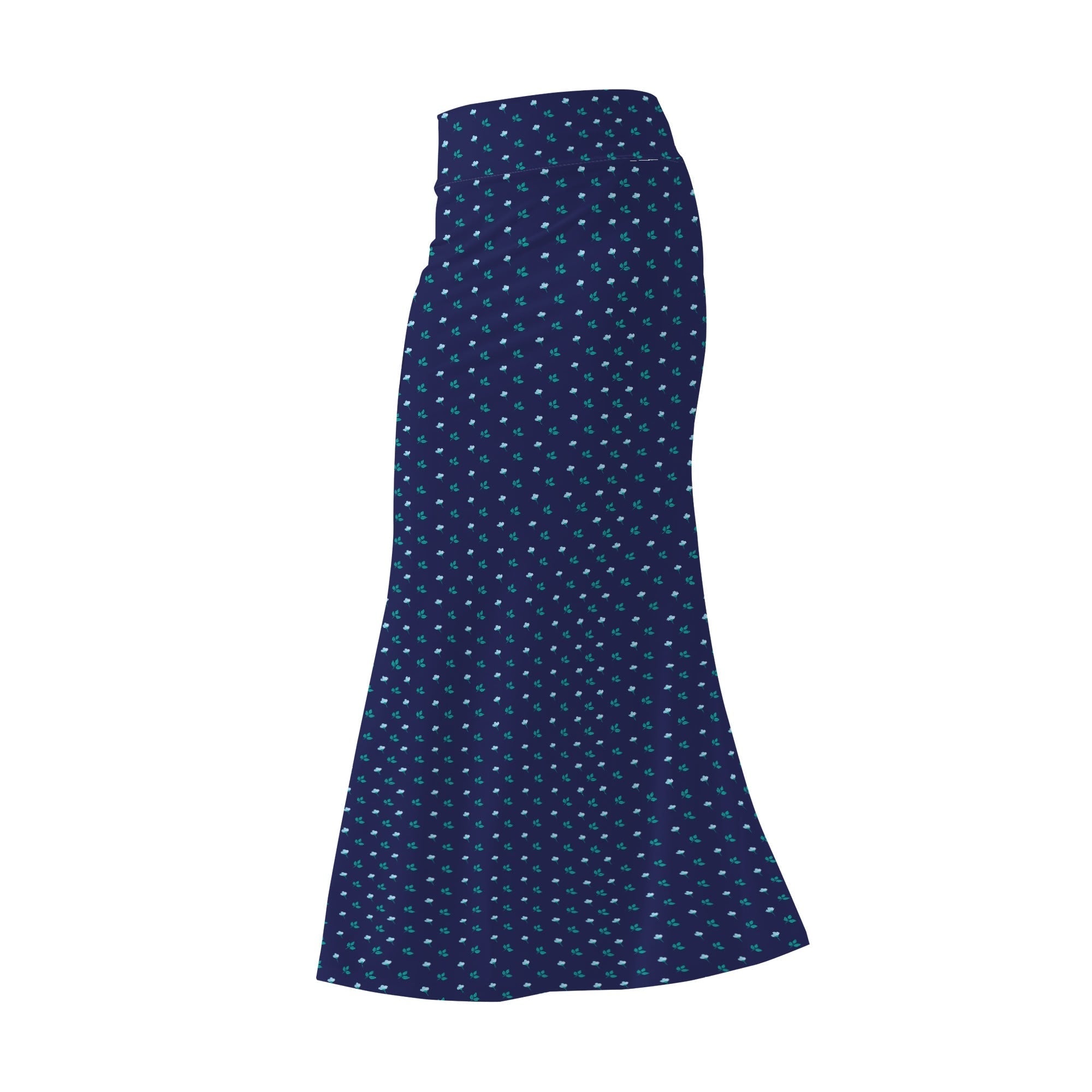 Blue Womens Wrap Fishtail Long Skirt