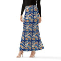 Womens Foral Wrap Fishtail Long Skirt
