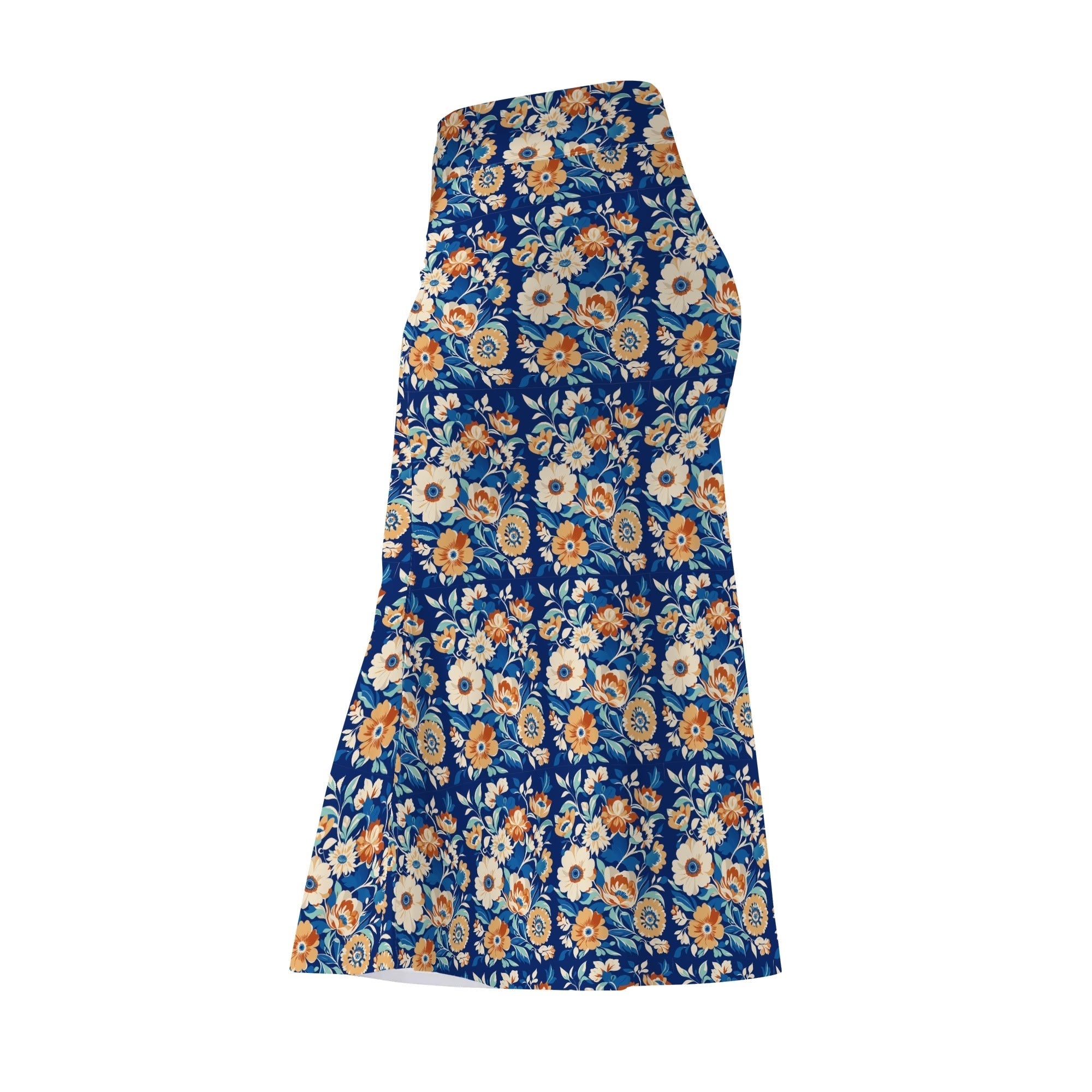Womens Foral Wrap Fishtail Long Skirt