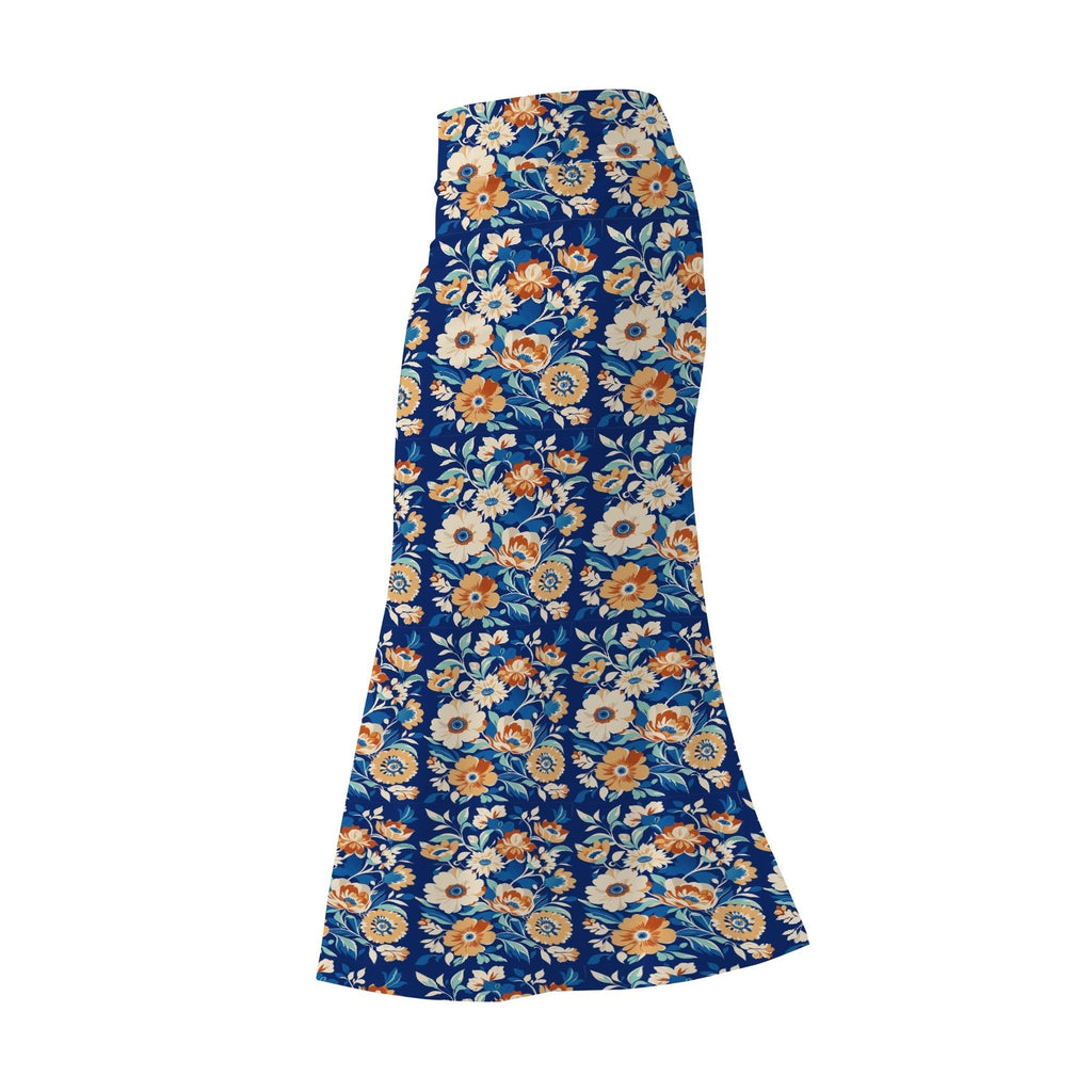 Womens Foral Wrap Fishtail Long Skirt