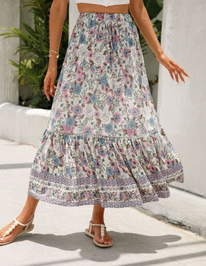 Floral midi skirt
