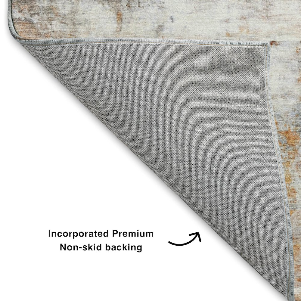 Luxury washable Ravenna copper indoor/outdoor rug by Start2Finish, showing a 5&