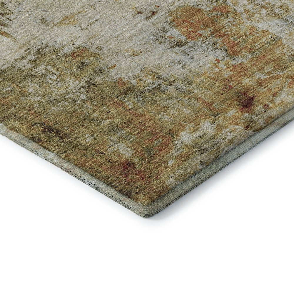 Start2Finish Ravenna Olive 3x5 indoor/outdoor washable rug with intricate pattern, suitable for indoor and outdoor spaces.