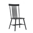 Black Eleanor Side Chair by Start2Finish with a sleek modern design and wooden legs, shown from a side angle.