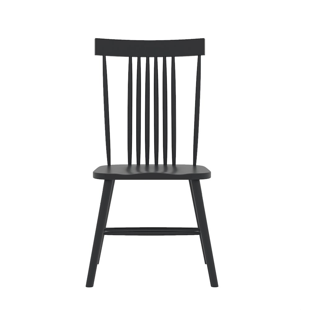 Black Eleanor Side Chair by Start2Finish with a sleek, modern design and wooden legs, suitable for dining or office use.
