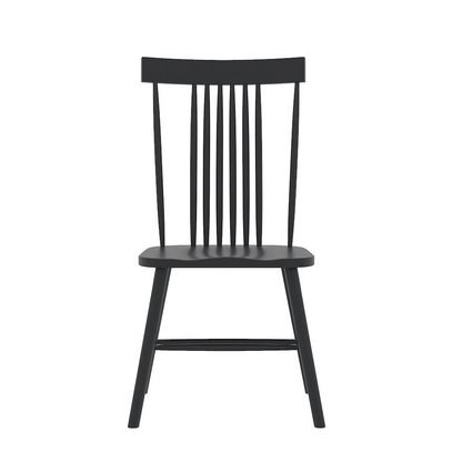 Black Eleanor Side Chair by Start2Finish with a sleek, modern design and wooden legs, suitable for dining or office use.