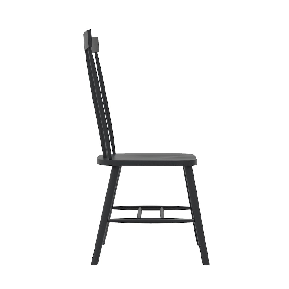 Black Eleanor Side Chair by Start2Finish with a sleek wooden frame and cushioned seat for modern dining or workspace use.