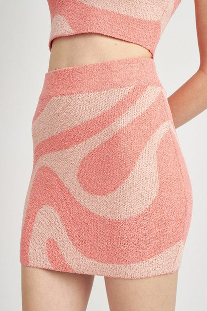 Color blocked mini skirt by Jade Icarus, featuring vibrant geometric panels, designed for stylish women&
