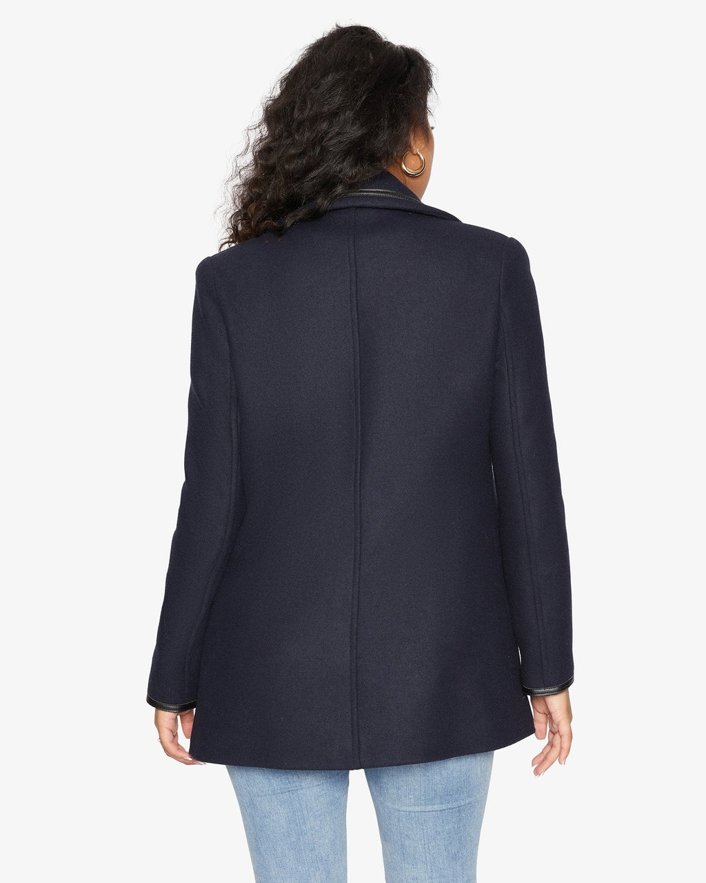 Wool Blend Contrast Trim Coat (1920)