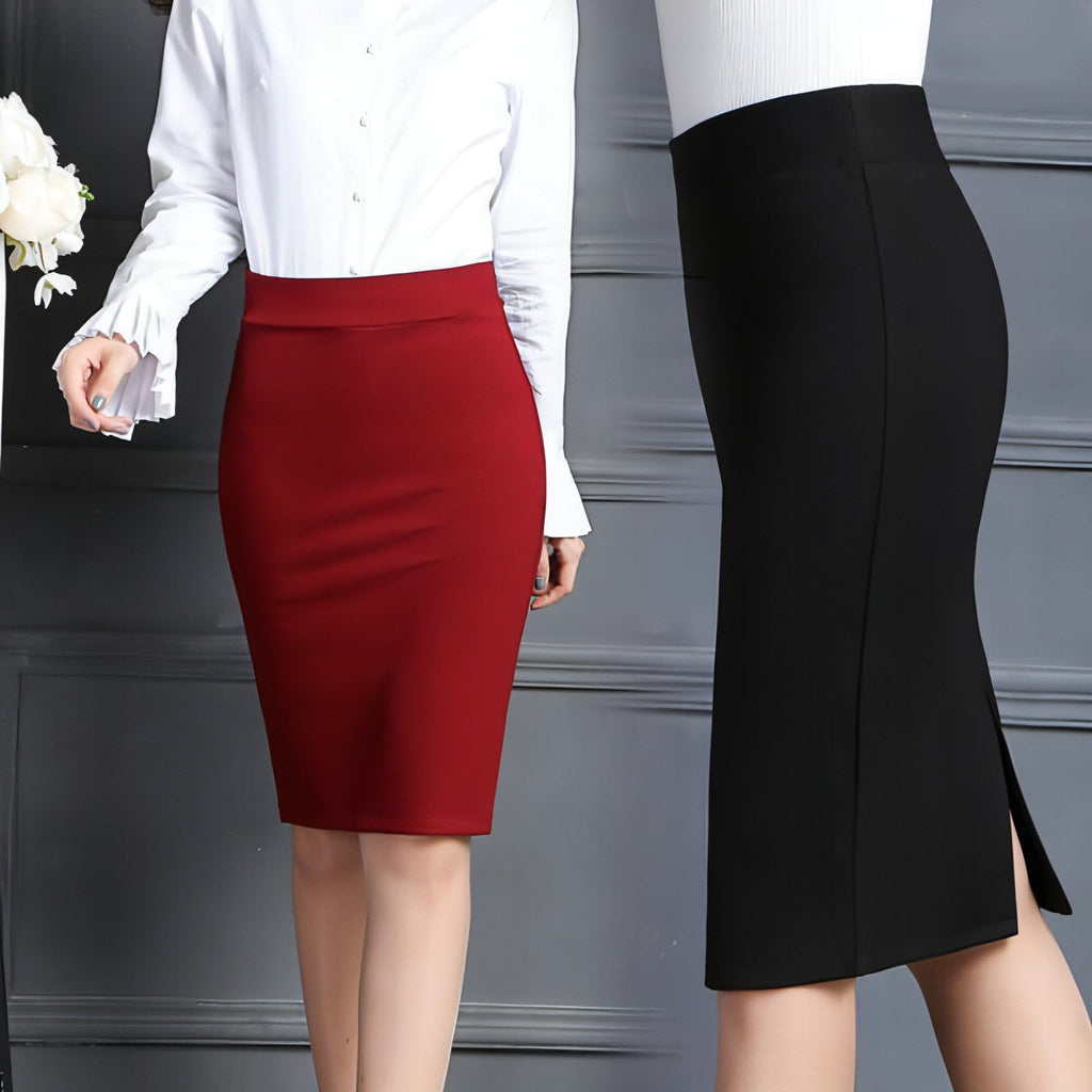 Autumn And Winter Professional Suit Work Skirt Bag Hip Skirt Elastic