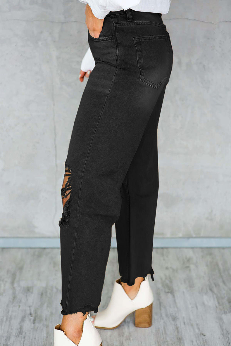 UrbanEdge™ Women's Jeans – High-Waist, Vintage-Ripped Style