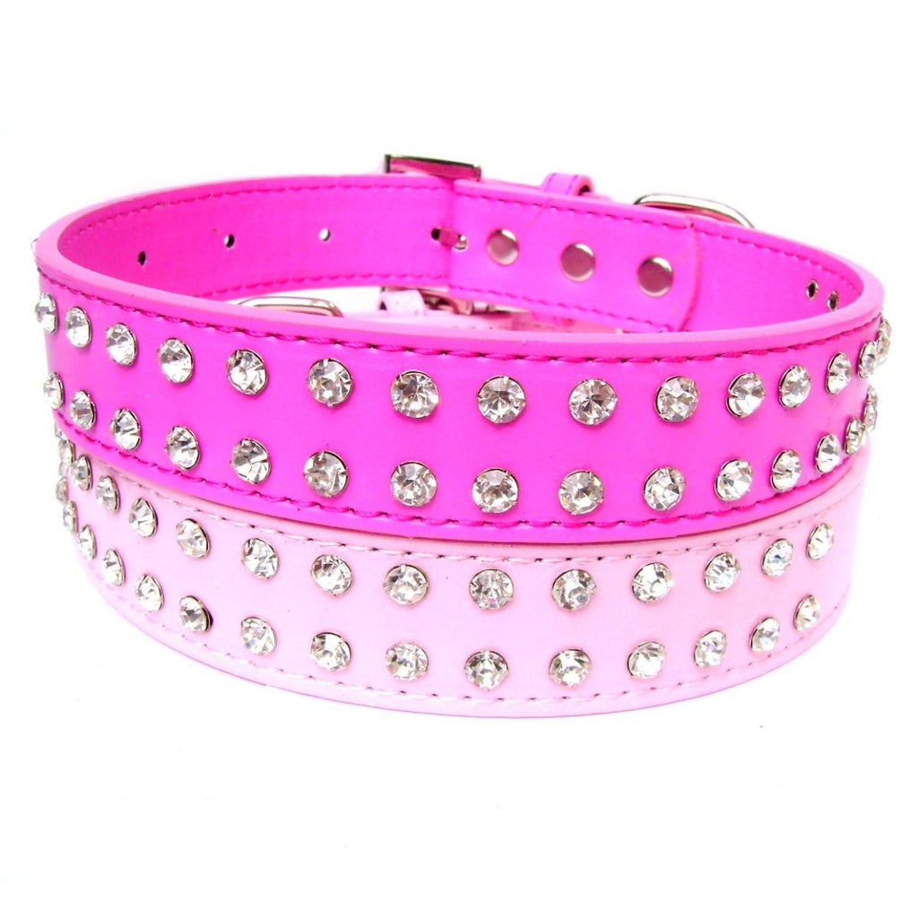 2-Row Dog Collars 10-20" - Pink
