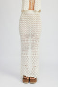 FITTED CROCHET MAXI SKIRT WITH SLIT