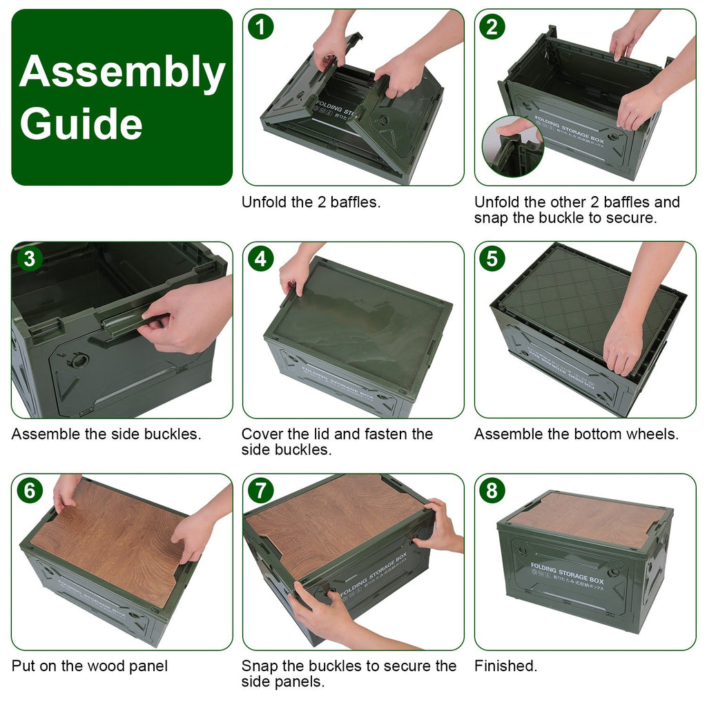 1Pc Folding Storage Bin Camping Collapsible Organizer Box Stackable