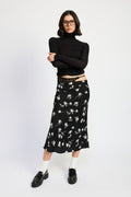 MIX MEDIA ASYMMETRICAL MAXI SATIN SKIRT