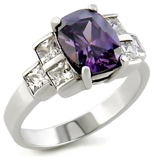 22521 - High-Polished 925 Sterling Silver Ring with AAA Grade CZ  in