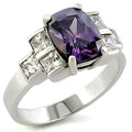 22521 - High-Polished 925 Sterling Silver Ring with AAA Grade CZ  in