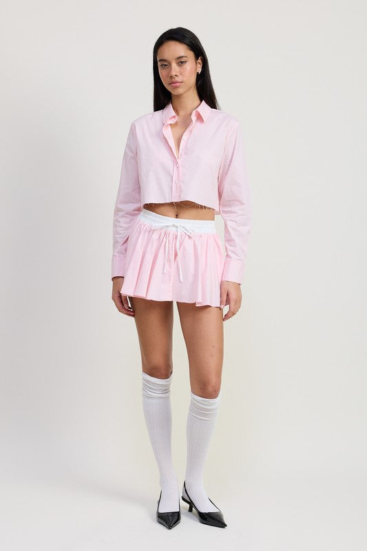 MINI CONTRAST WAISTBAND SKIRT