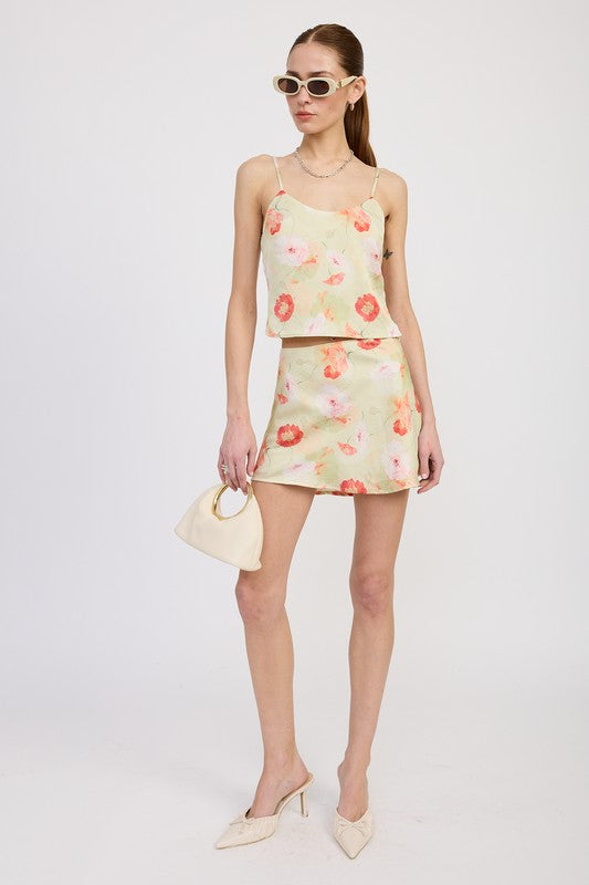 BIAS CUT MINI SATIN SKIRT