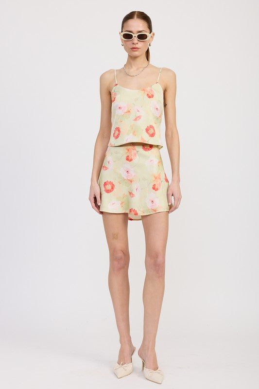 BIAS CUT MINI SATIN SKIRT