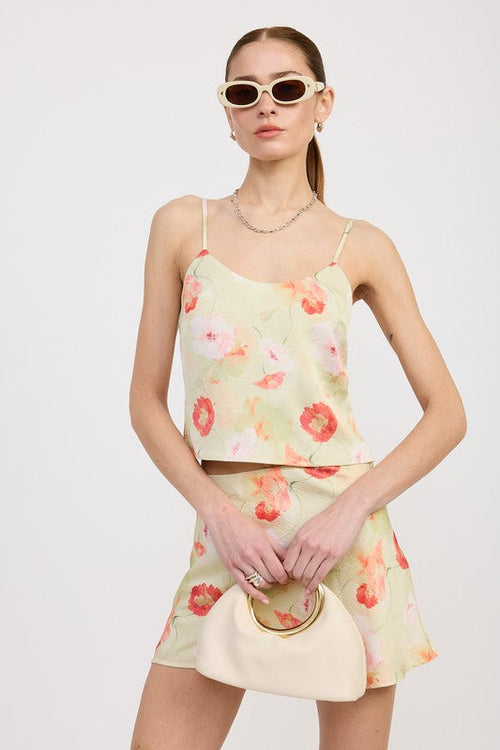 BIAS CUT MINI SATIN SKIRT