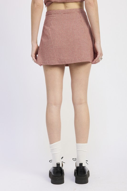GINGHAM MINI SKIRT