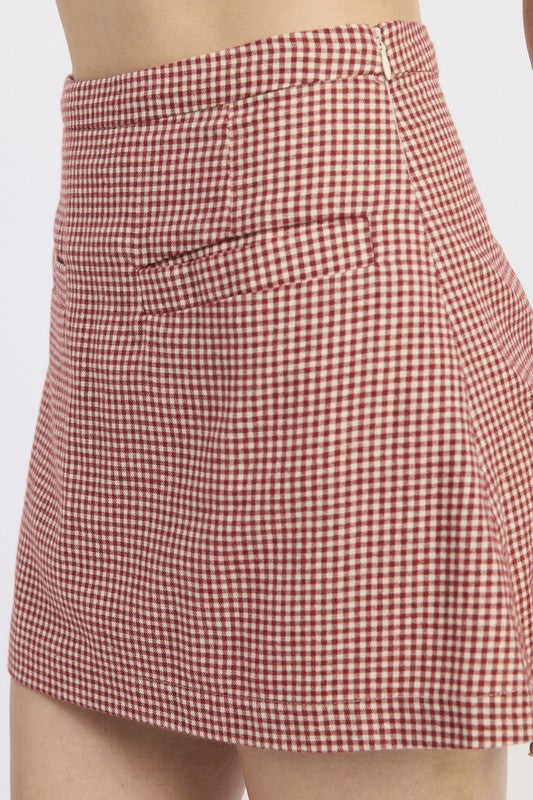 GINGHAM MINI SKIRT