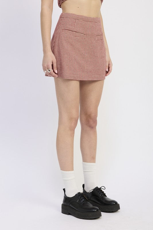 GINGHAM MINI SKIRT