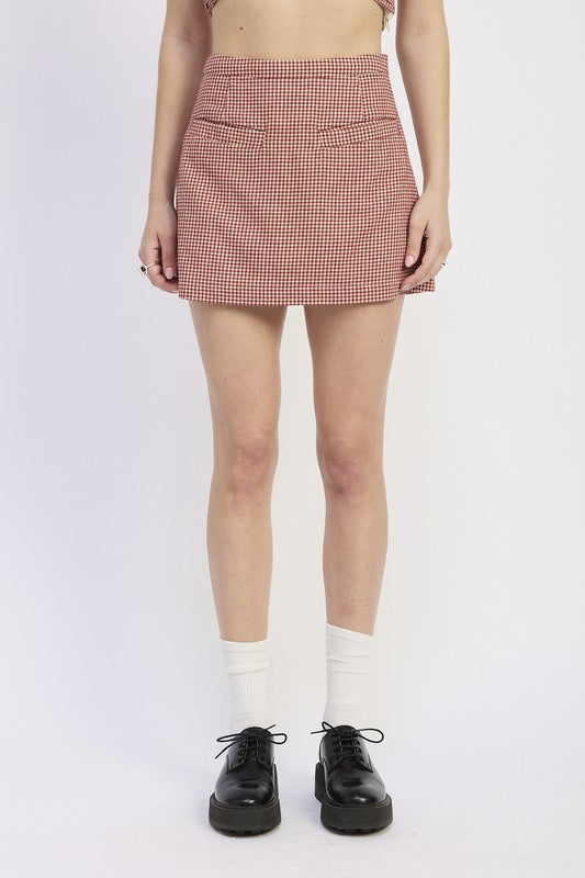 GINGHAM MINI SKIRT