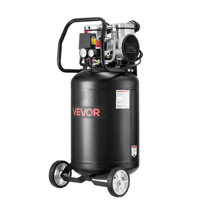 Start2Finish VEVOR 14-gallon 2HP oil-free air compressor with wheels, ideal for auto repair, tire inflation, spray painting, and woodworking.