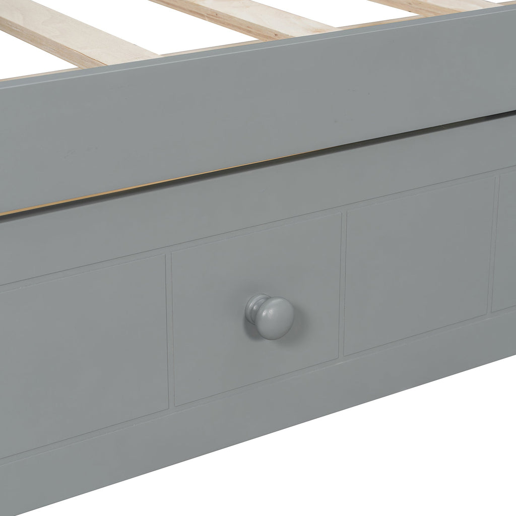 Twin Size Canopy Day Bed with 2 Drawers, Canopy Bed Frame for Bedroom