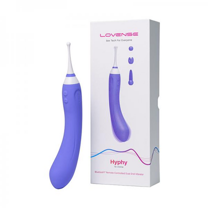 Lovense Hyphy dual-end clitoral and G-spot stimulator with sleek design, showcasing its flexible, dual-motor silicone body.