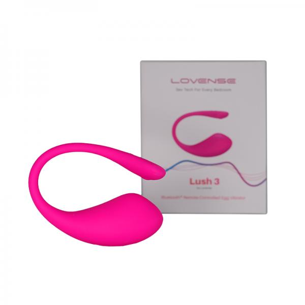 Lovense Lush 3 adult pleasure device shown in sleek design, with adjustable controls and smooth silicone surface.