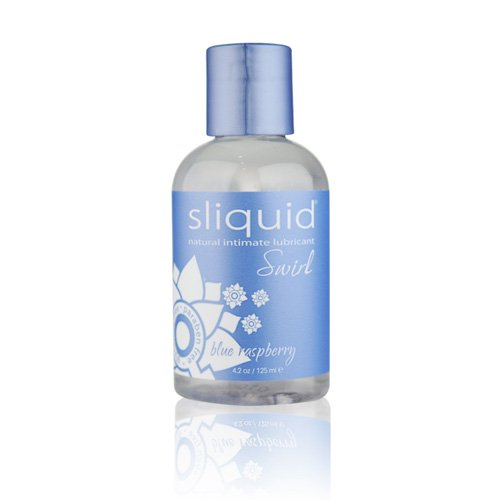 Sliquid Naturals Swirl Pink Lemonade flavored lubricant bottle from Start2Finish, with colorful packaging and product label.