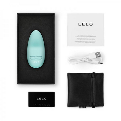 Lelo Lily 3 Rechargeable Mini Silicone Vibrator in Polar Green with textured silicone surface and compact design for discreet pleasure.