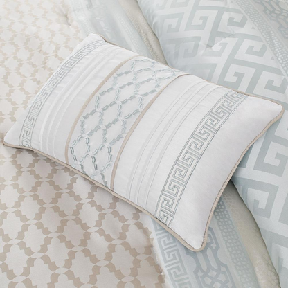 Start2Finish 7-piece comforter set featuring a cozy, patterned bedding design with matching pillow shams and decorative accents.