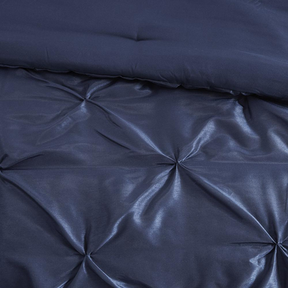 Start2Finish Laurel 7-piece tufted comforter set in navy, featuring a plush, tufted design and matching pillow shams for a coordinated look.
