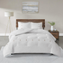 Start2Finish 3-piece cotton waffle weave comforter set with textured fabric and matching pillow shams on a bed.