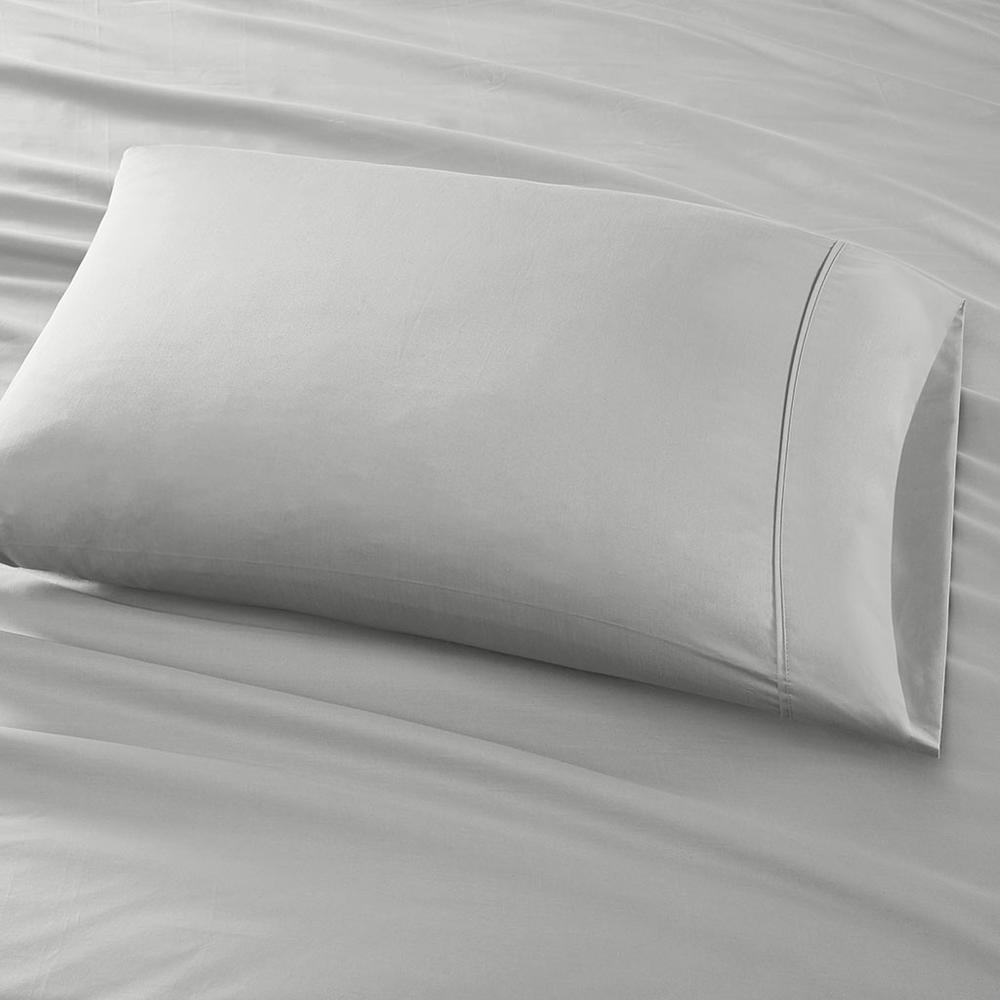 Start2Finish Pima Cotton Sheet Set with smooth, white bedsheets and pillowcases, showcasing soft, high-quality fabric on a neatly made bed.