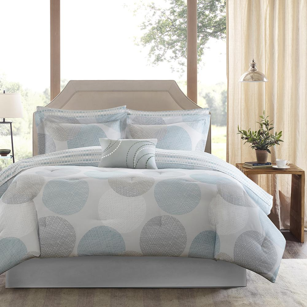Start2Finish 9-piece comforter set with cotton bed sheets, featuring cozy bedding and matching pillowcases in a stylish design.