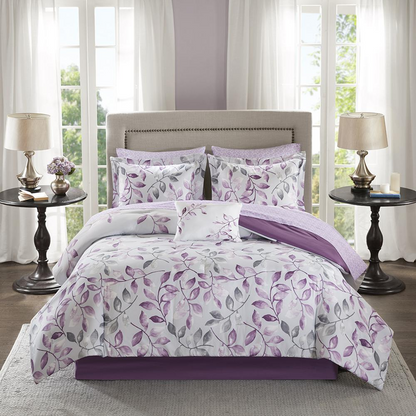 Start2Finish 9-piece comforter set with cotton bed sheets, featuring a cozy, stylish bedding ensemble for bedroom decor.