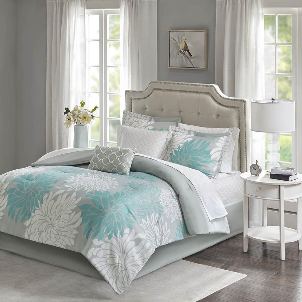 Start2Finish 9-piece comforter set with cotton bed sheets, featuring soft, cozy bedding and matching pillowcases.