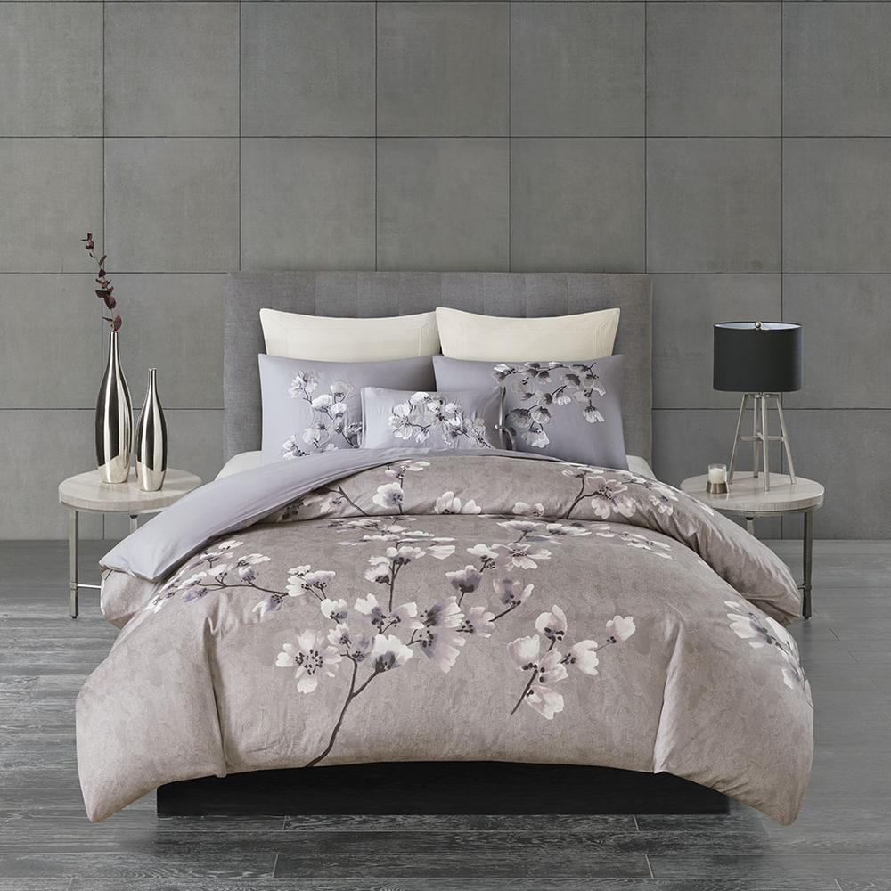 Start2Finish 3-piece cotton sateen printed comforter set with colorful floral design on soft, luxurious bedding fabric.