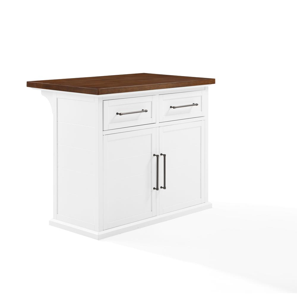 Start2Finish Bartlett wood top kitchen island with spacious storage and sturdy construction, ideal for modern kitchen workspaces.