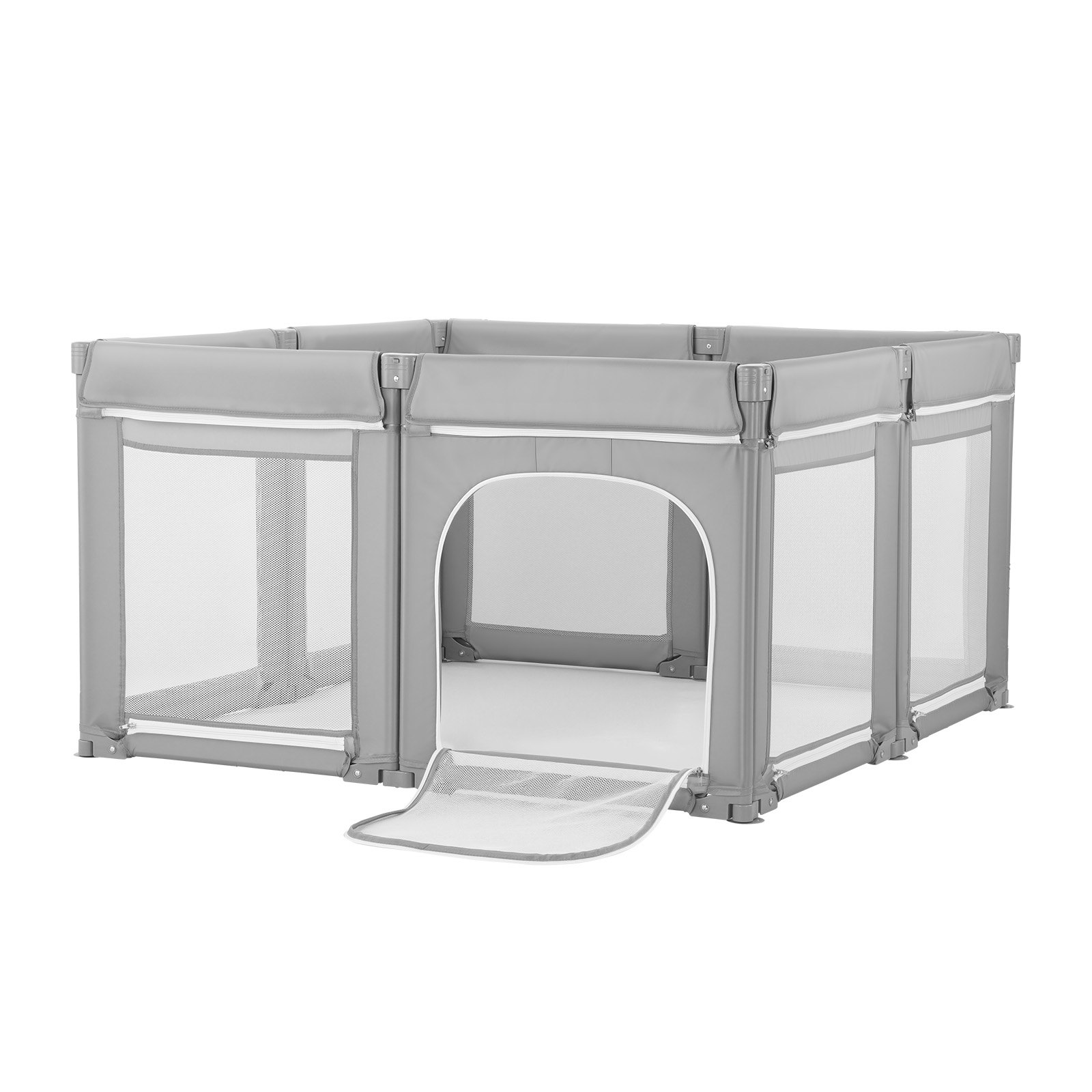 Start2Finish VEVOR Baby Playpen with foldable design, breathable mesh, zippered door, indoor/outdoor toddler activity yard for 6-24 months.