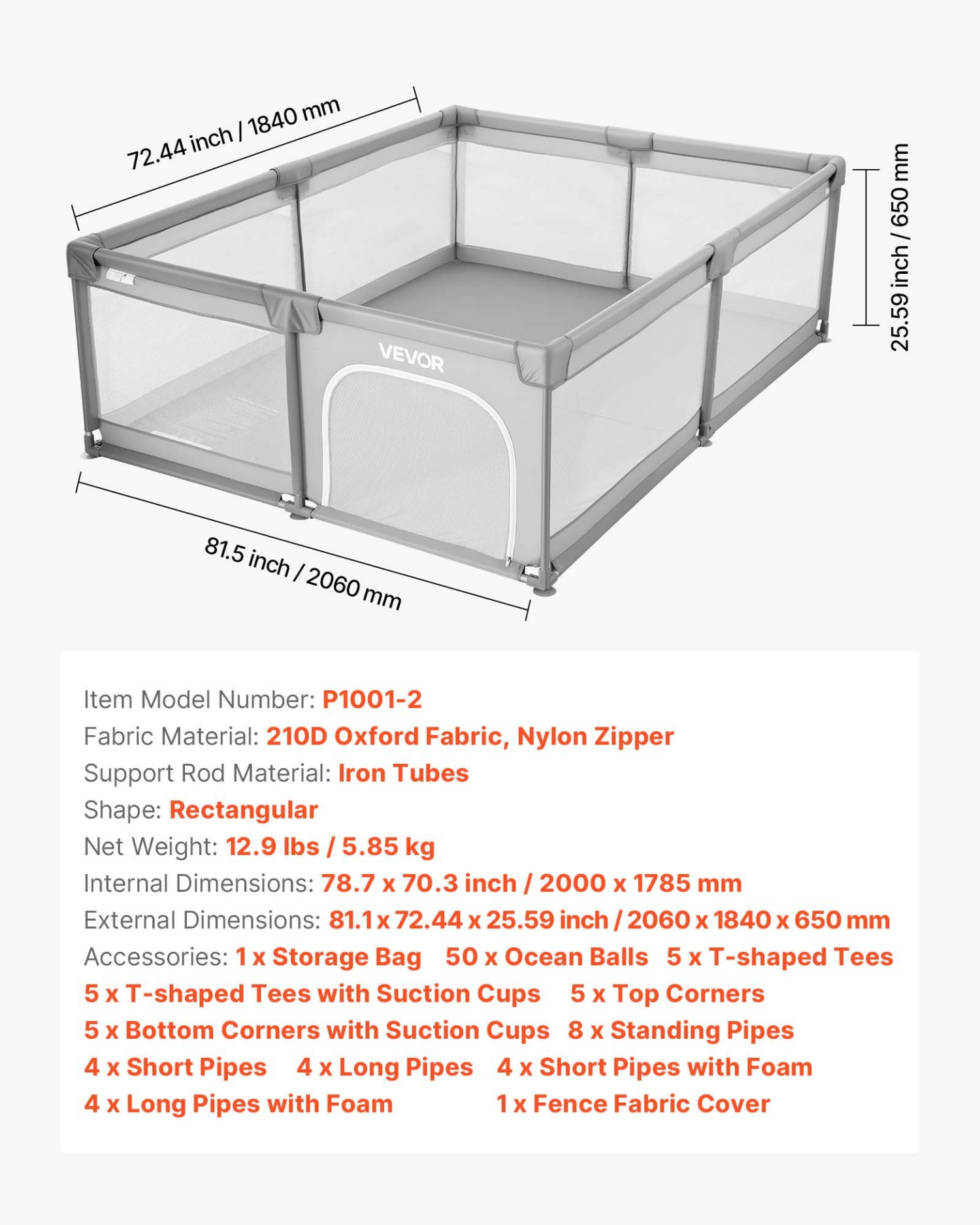 Start2Finish VEVOR baby playpen with soft mesh, zippered door, and ocean balls, ideal for indoor and outdoor safety play for toddlers.